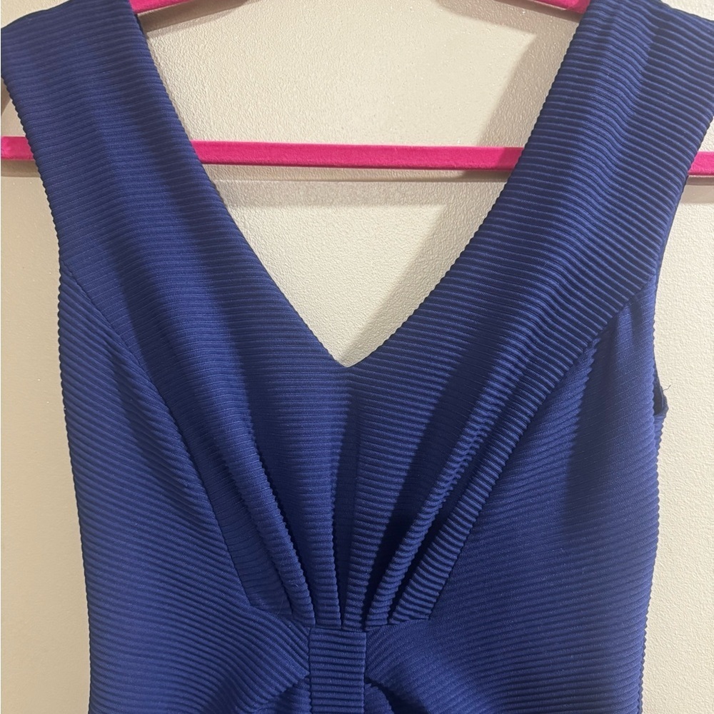 Express Navy Blue V-Neck Mini Dress - Picture 4 of 6
